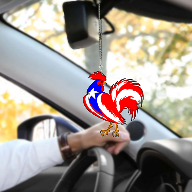 Rooster Puerto Rico Unique Design Car Hanging Ornament