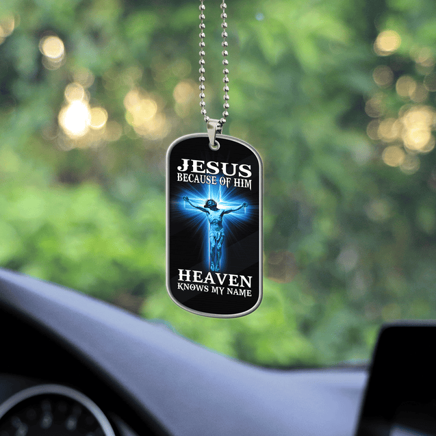 Jesus Because Of Him Unique Design Car Hanging Ornament