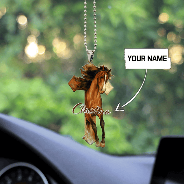 Personalized Name Horse Jesus Unique Design Car Hanging Ornament Pi28042112