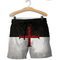 3D All Over Printed Knights Templar Flag Shirts and Shorts-Knights Templar Flag-RoosterArt-Shorts-XS-Vibe Cosy™