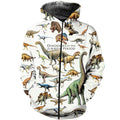 3D All Over Printed Dinosaurs Shirts and Shorts-3D All Over Printed Clothes-HP Arts-Zipped Hoodie-XS-Vibe Cosy™