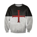 3D All Over Printed Knights Templar Flag Shirts and Shorts-Knights Templar Flag-RoosterArt-Sweatshirt-XS-Vibe Cosy™