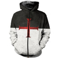 3D All Over Printed Knights Templar Flag Shirts and Shorts-Knights Templar Flag-RoosterArt-Zipped Hoodie-XS-Vibe Cosy™