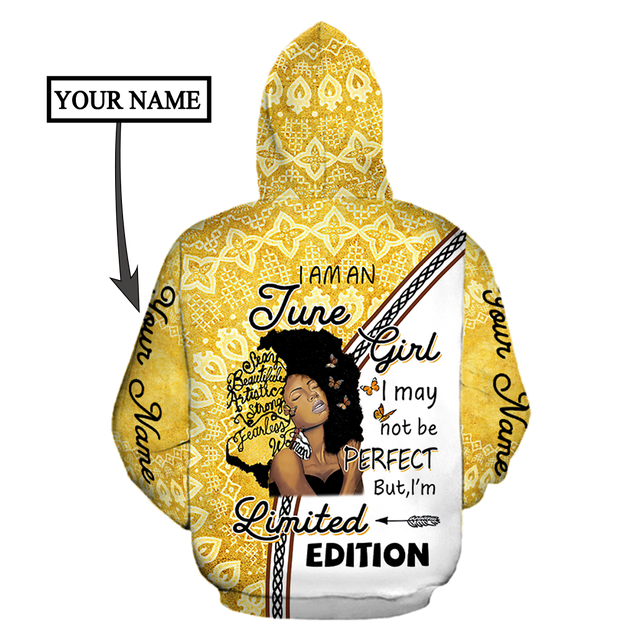 June Girl Personalized Name 3D All Over Printed Hoodie