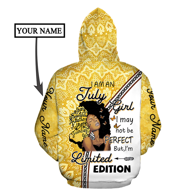 July Girl Personalized  Name 3D All Over Printed Hoodie