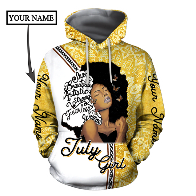 July Girl Personalized  Name 3D All Over Printed Hoodie