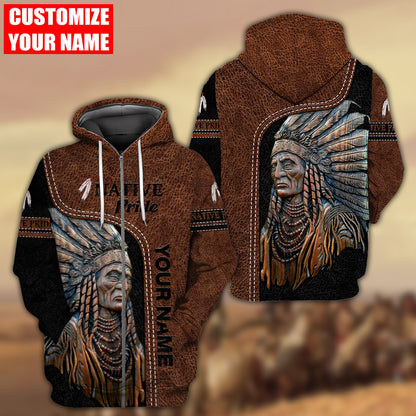 Customized Name Native American 3D All Over Printed Shirts for Women