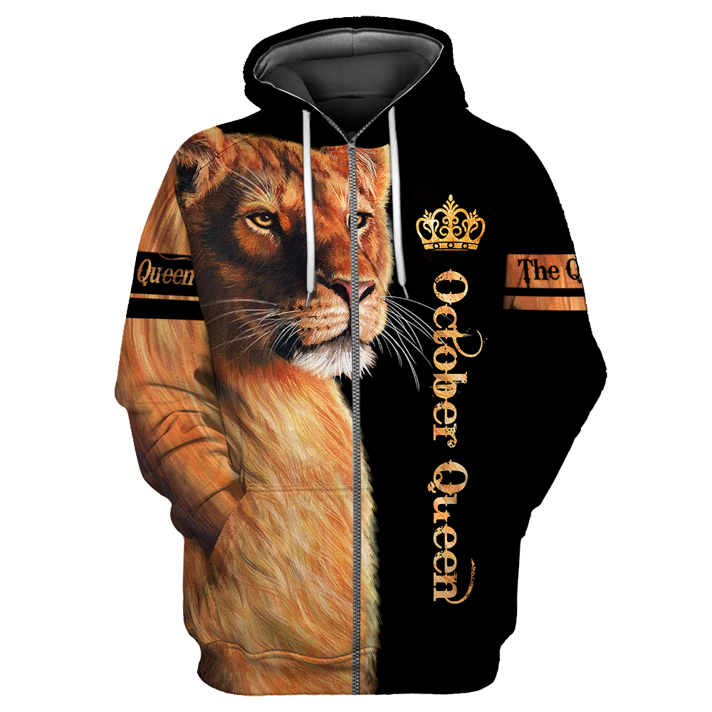 October Lion Queen 3D All Over Printed Shirt for Women