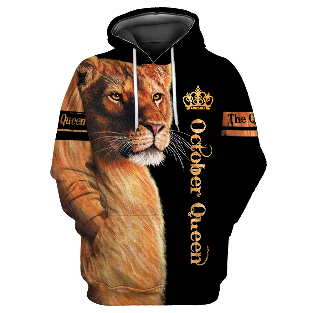 October Lion Queen 3D All Over Printed Shirt for Women