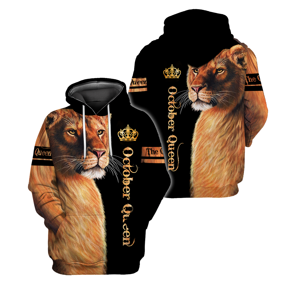 October Lion Queen 3D All Over Printed Shirt for Women