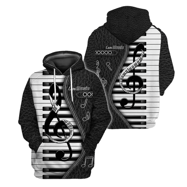 Piano Musical Instrument 3D All Over Printed Hoodie For Men And Women