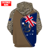 Custom name Anzac day Australia Army 3D printed shirts