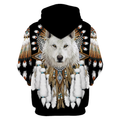 Love Wolf Native American 3D All Over Printed Shirts for Women