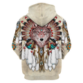 Love Wolf Native American 3D All Over Printed Shirts for Women