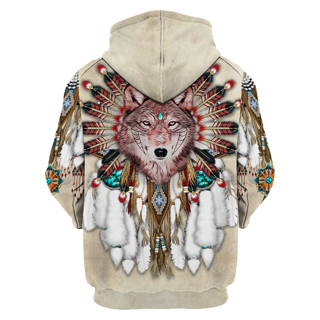 Love Wolf Native American 3D All Over Printed Shirts for Women