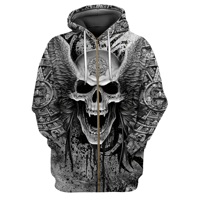 Aztec Mexican Skull 3D All Over Printed Unisex Hoodie