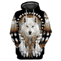 Love Wolf Native American 3D All Over Printed Shirts for Women