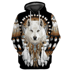 Love Wolf Native American 3D All Over Printed Shirts for Women