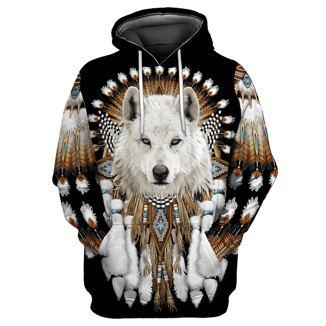 Love Wolf Native American 3D All Over Printed Shirts for Women