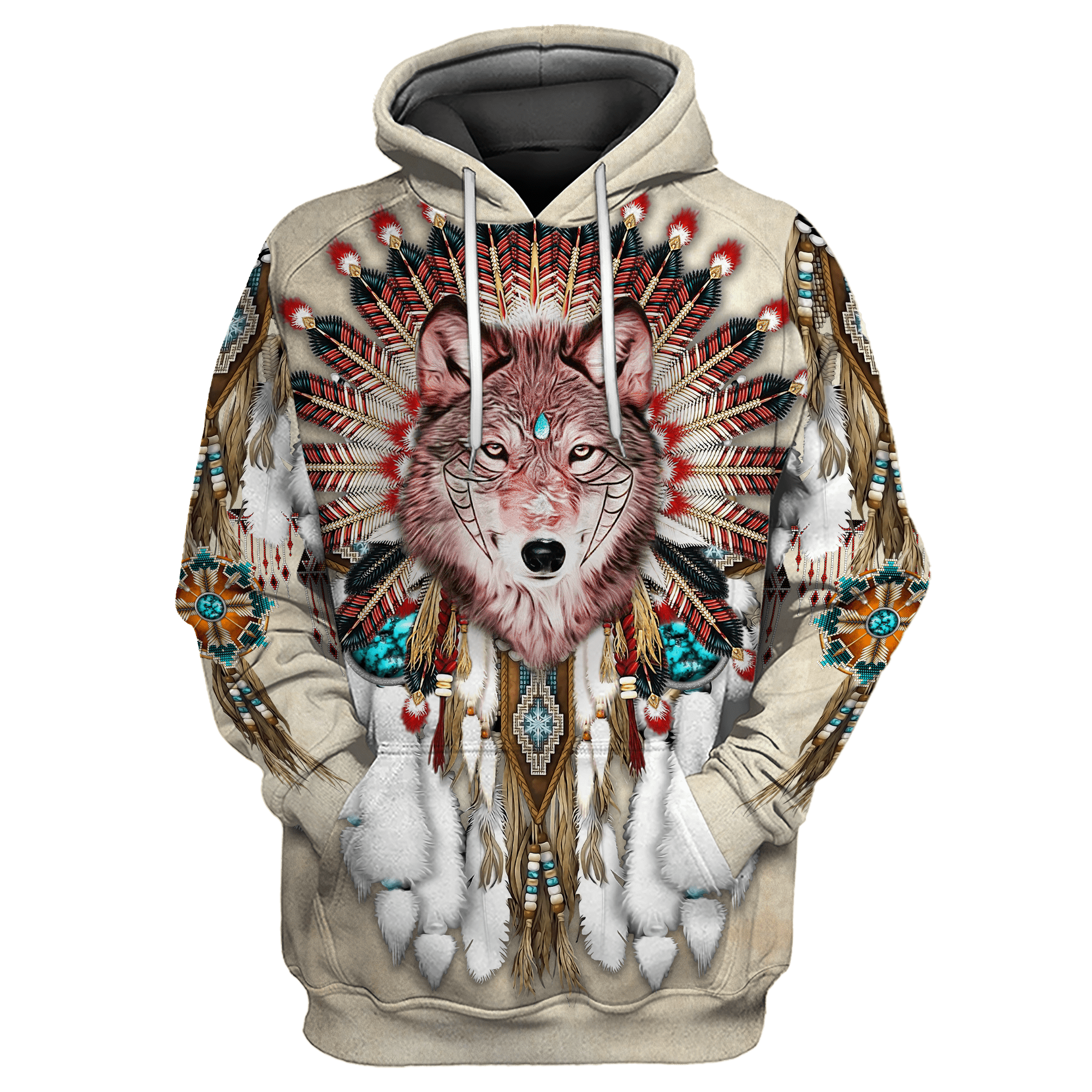 Love Wolf Native American 3D All Over Printed Shirts for Women