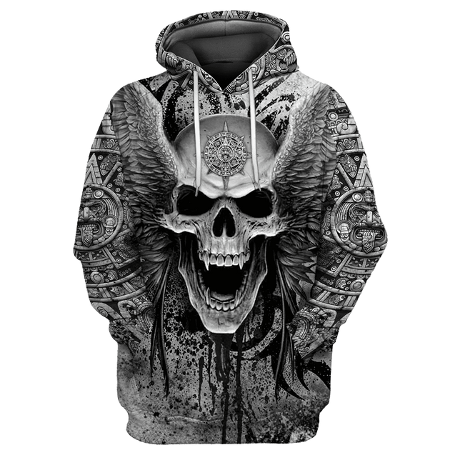 Aztec Mexican Skull 3D All Over Printed Unisex Hoodie