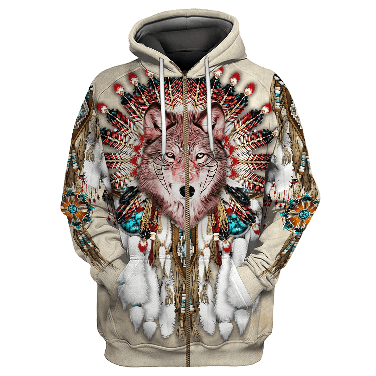 Love Wolf Native American 3D All Over Printed Shirts for Women