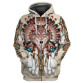 Love Wolf Native American 3D All Over Printed Shirts for Women