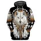 Love Wolf Native American 3D All Over Printed Shirts for Women