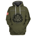 US Veteran Persionalized Name 3D All Over Printed Unisex Hoodie