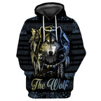 Love Wolf Native American 3D All Over Printed Shirts for Women