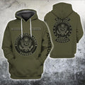 US Veteran Persionalized Name 3D All Over Printed Unisex Hoodie