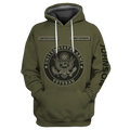 US Veteran Persionalized Name 3D All Over Printed Unisex Hoodie