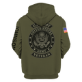 US Veteran Persionalized Name 3D All Over Printed Unisex Hoodie