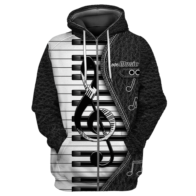 Piano Musical Instrument 3D All Over Printed Hoodie For Men And Women