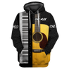 Piano Guitar Musical Instrument 3D All Over Printed Hoodie For Men And Women