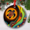 Aboriginal art Green Turtle Christmas Ornaments