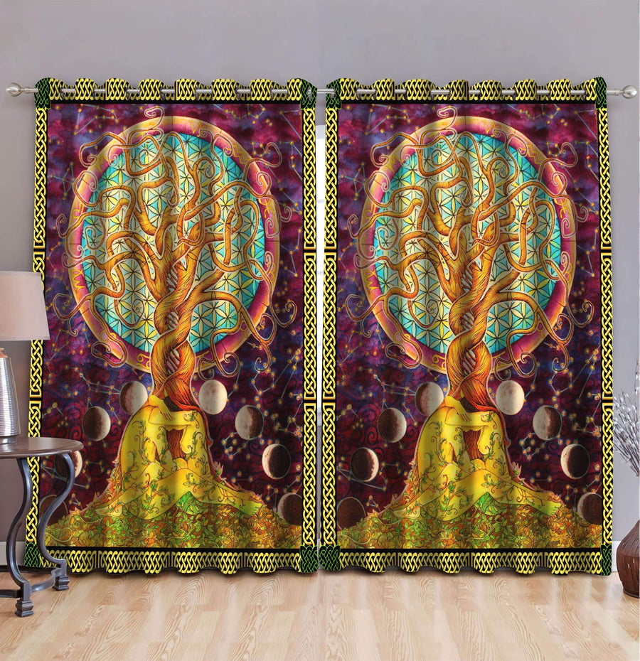 Celtic Tree Of Life 3D All Over Printed Window Curtains