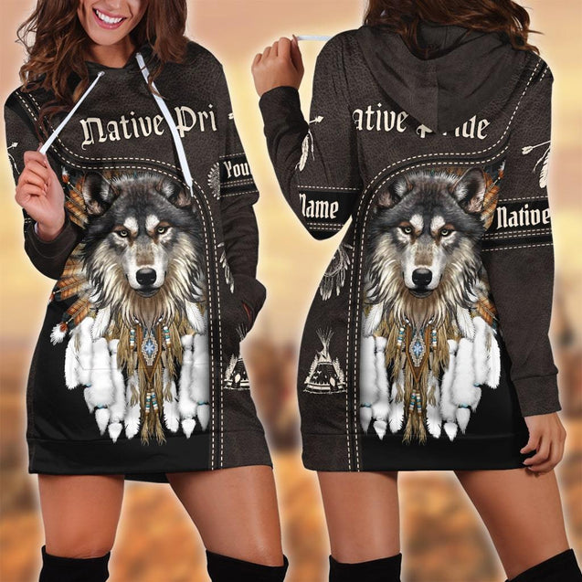 Native American 3D All Over Printed Hoodie Dress