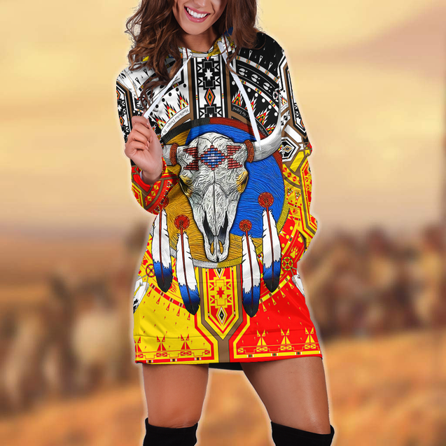 Native American 3D All Over Printed Hoodie Dress