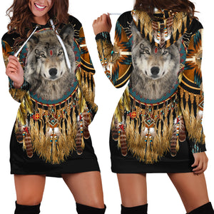 Native American 3D All Over Printed Hoodie Dress