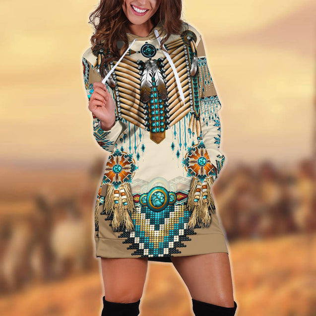 Native American 3D All Over Printed Hoodie Dress