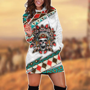 Native American 3D All Over Printed Hoodie Dress