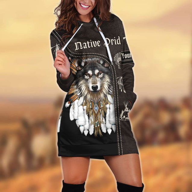 Native American 3D All Over Printed Hoodie Dress