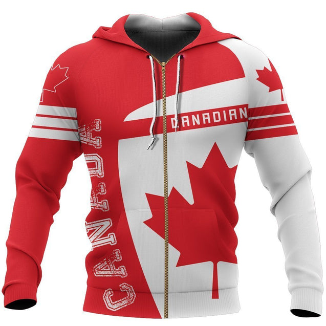 Canada Sport Zip-up Hoodie - Premium Style PL-Apparel-PL8386-Zipped Hoodie-S-Vibe Cosy™