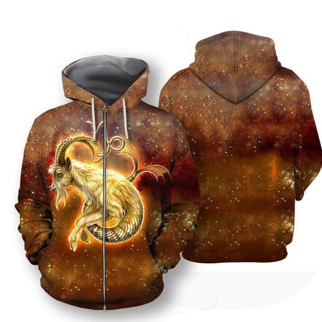 All Over Printed Capricorn Hoodie-Apparel-HbArts-Zip-Hoodie-S-Vibe Cosy™