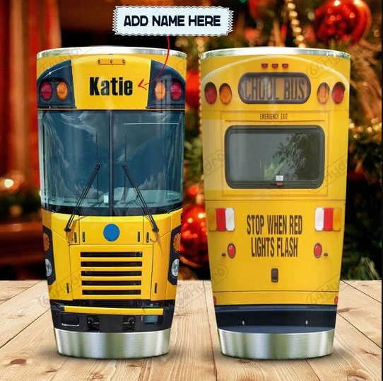 School Bus Head Personalized Stainless Steel Tumbler