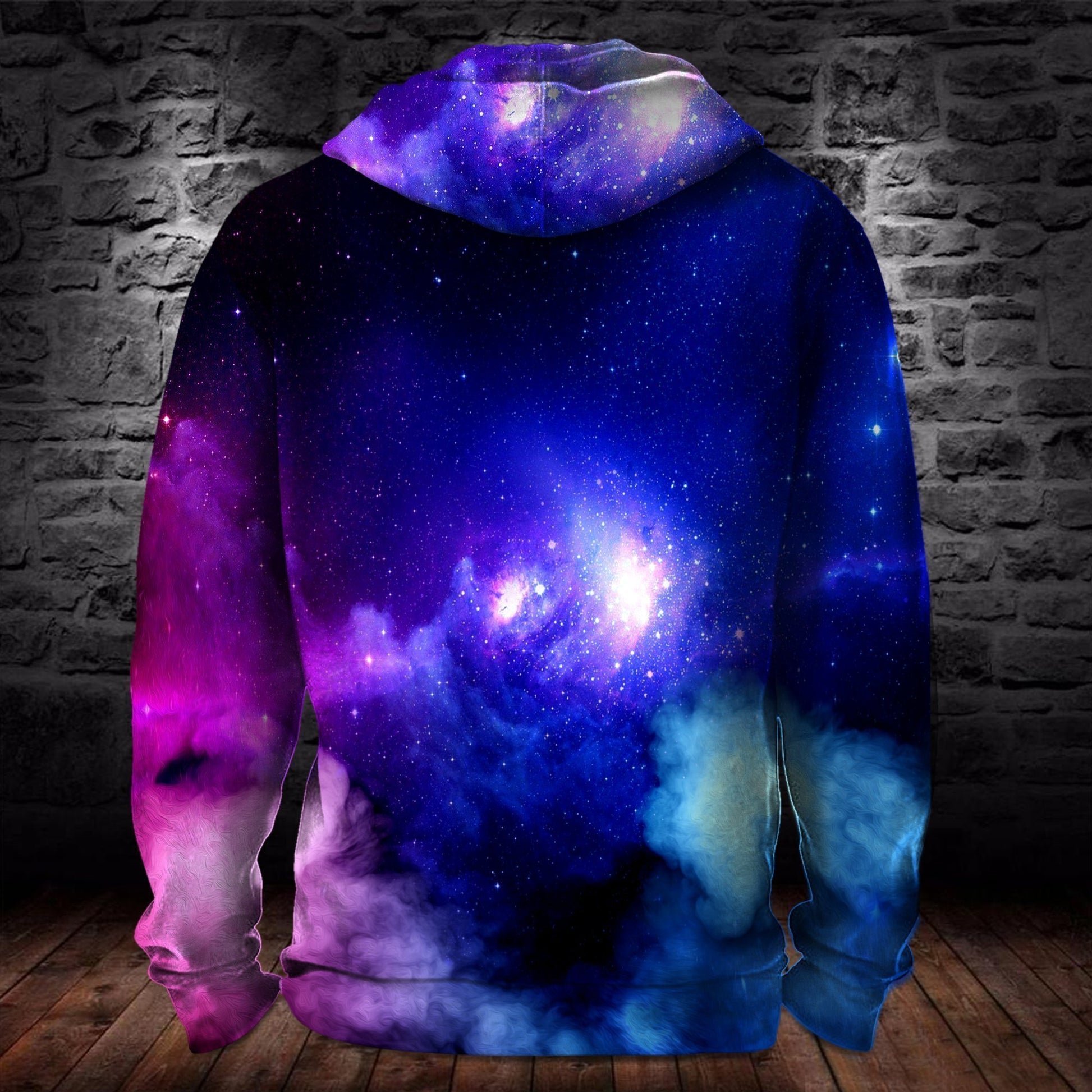 3D All Over Print blue and red wolf black wall brick background Hoodie-Apparel-HD09-Hoodie-S-Vibe Cosy™