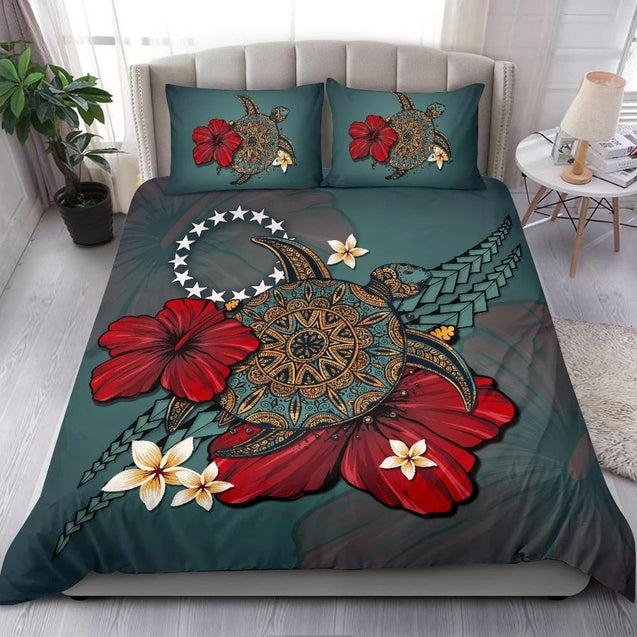 Cook Islands Bedding Set - Blue Turtle Tribal-Bedding Set-Huyencass-Twin-Vibe Cosy™