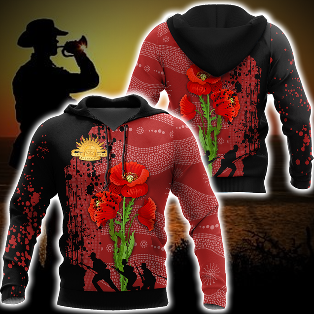 Premium Anzac Day Poppy 3D Printed Unisex Shirts TN