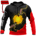 Custom name Aboriginal Flag Kangaroo Sunset Glow 3D Design shirts